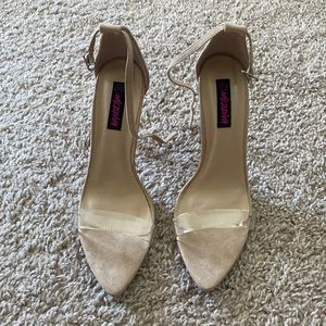 WildDiva clear strap stiletto heels